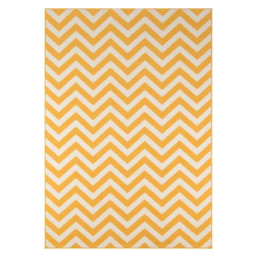 7'10inx10'10in Chevron Loomed Area Rug Yellow - Momeni
