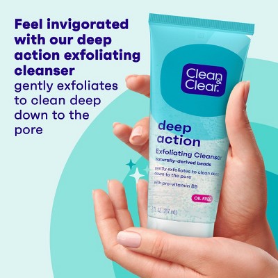 Clean &#38; Clear Oil-Free Deep Action Exfoliating Facial Scrub for Smooth Skin - 7 oz