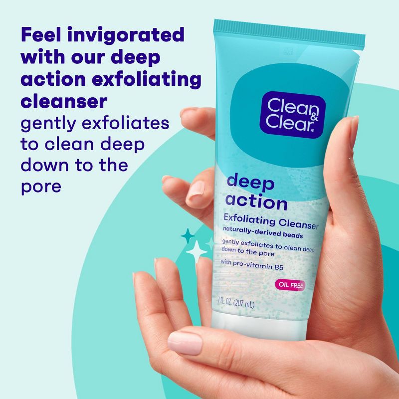 Clean &#38; Clear Oil-Free Deep Action Exfoliating Facial Scrub for Smooth Skin - 7 oz, 5 of 10