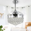 Bella Depot 42" Modern Crystal Drum LED Ceiling Fan 6-Speed Retractable Ceiling Fan with Remote Control and Light Kit - 2 of 4