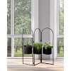 Kate and Laurel Gayla Arch Metal Freestanding Planter, 31x7.5x30, Black - 4 of 4
