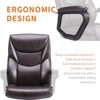 Task Chairs PU Leather with Adjustable Fixed Lumbar Support Office Chair in Brown with Fixed Armrest Strong Metal Base - 4 of 4