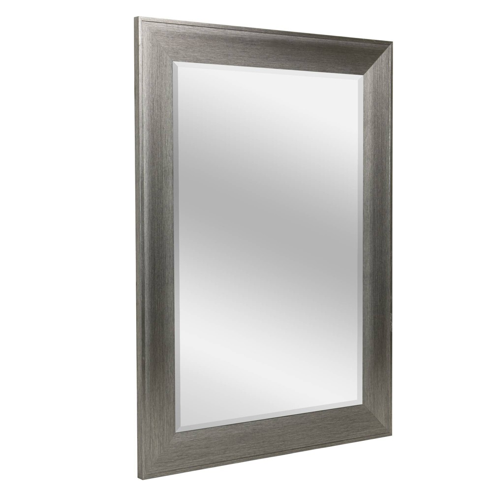 Photos - Wall Mirror 29.5" x 35.5" Metallic Raised Lip Frame Mirror Gray - Head West