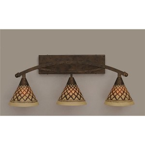 Toltec Lighting Bow 3 - Light Vanity in  Bronze with 7'' Chocolate Icing Shade - 1 of 1