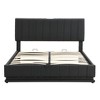 CAVINAS Queen Size Bed with Hydraulic Storage System and LED Light, Modern Platform Bed with Sockets and USB Ports, Upholstered Platform, Black - 4 of 4