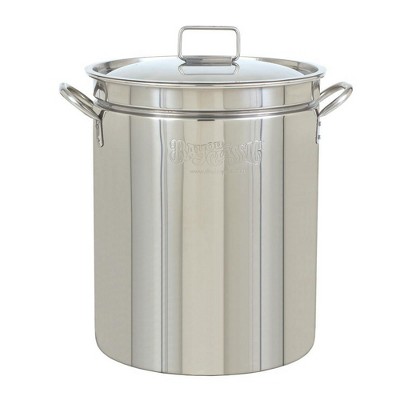 Bayou Classic 24 Quart Stainless Steel Boil Fry Steam Cook Soup Stockpot w/ Lid