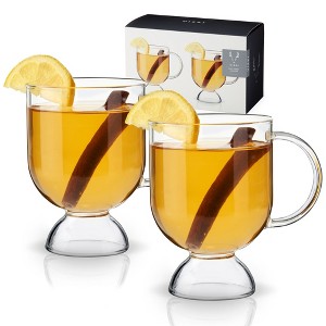 Viski Hot Toddy Glass - Irish Coffee Glasses for Mulled Wine, Spiked Cider, Eggnog, Crystal Clear Mug Gift Set of 2, 12 oz - 1 of 4