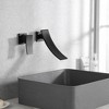 sumerain Wall Mount Black Bathroom Faucet Waterfall Faucet Single Left-Handed Handle - 2 of 4