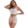 INSPIRE CHIC Women's Lace Trim High Rise Seamless Lightweight Flatten Tummy Hip-Lifter Control Panties - 4 of 4