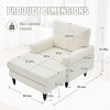 Modern Chenille Chaise Lounge Recliner, Oversized Single Sofa with Side Pockets for Living Room Bedroom-3irtyhousy - 4 of 4