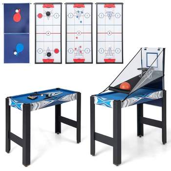 Costway 6-In-1 Combo Game Table with Basketball Billiards Ping Pong Hockey Shuffleboard