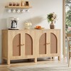 ORRD Rattan Sideboard Buffet Cabinet with 4 Doors, 59" Farmhouse Storage Console with Adjustable Shelves for Dining & Living Room - 2 of 4