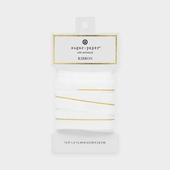 1" Grosgrain Ribbon Paddle Gold/White - Sugar Paper™ + Target