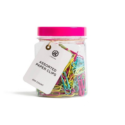 U Brands 300ct Assorted Paper Clips in Small Mason Jar Retro