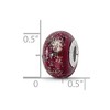 Black Bow Jewelry Dark Red w/Platinum Foil Ceramic & Sterling Silver Bead Charm, 14mm - 4 of 4