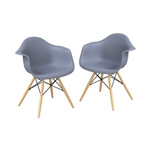 Set of 2 Harlan Contemporary Accent Chairs Gray - ioHOMES