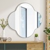 Beautyolove 24 in. W x 24 in. H Scalloped Silver Aluminum Alloy Framed Wall Mirror Quatrefoil Decorative Wall Mirror - 2 of 4
