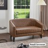 KINWELL 50"W Tufted Faux Leather Upholstered Small Loveseat Sofa - 3 of 4