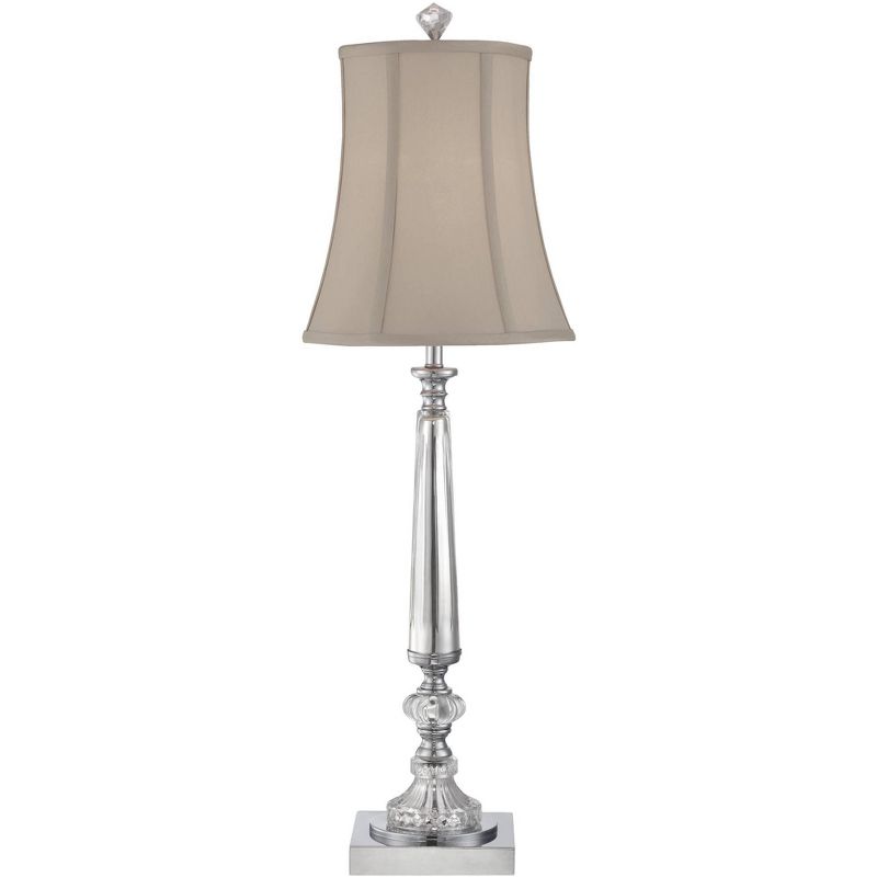Vienna Full Spectrum Belardo Traditional Buffet Table Lamp 32" Tall Clear Crystal Taupe Bell Shade for Bedroom Living Room Bedside Nightstand Office, 1 of 10