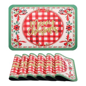 REGALWOVEN Placemats Set of 6 Leather Placemats, Washable Kitchen Table Mat, Seasonal Holiday Christmas Place Mats for Party - 1 of 4