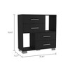 CAVINAS 4-Drawer Dresser with 2 Open Space,Modern Chest of Drawers with Metal Handles,Dresser with Spacious Storage for Bedroom,Entryway,Black - 4 of 4