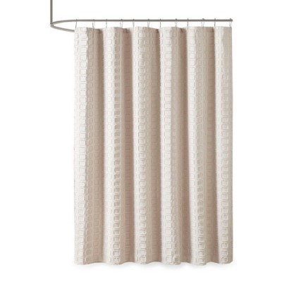 LunaLulinlk Woven Clipped Solid Shower Curtain