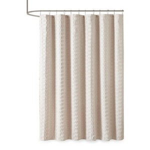 LunaLulinlk Woven Clipped Solid Shower Curtain - 1 of 4