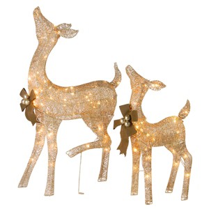 38" & 28" Prelit Fawn and Doe Decoration - National Tree Company - 1 of 4