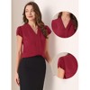 Allegra K Women's Summer Office V-Neck Solid Color Casual Chiffon Ruffle Sleeve Blouse - 2 of 4