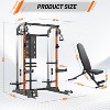 Power Cage, Multi Function 2000LB Squat Rack with Dual Pulley Cable Crossover System, Free Weight Home Equipment with Bench and Attachment Orange - 4 of 4
