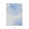 Denim Blue And Ivory Abstract Washable Indoor Outdoor Area Rug - 3 of 4