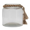 6.5" Enzo Natural Boho Chic Glass Vase for Flameless Candles w/ Decorative Jute Rope Tassels - 3 of 4