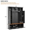 Lycvki 4-IN-1 Elegant 59" W Hall Tree with Walnut Bench and Adjustable Shelves - 3 of 4