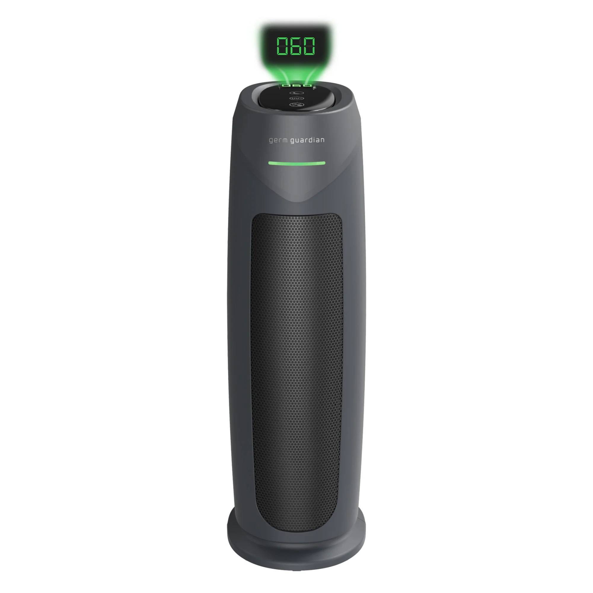 GermGuardian Intelligent 22in Tower Air Purifier HEPA Filter UV-C Intellisense with AQI: UV Light Sanitizer, 500-800 sq. ft. Coverage