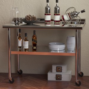 Stainless Steel Work Table with Backsplash - Heavy Duty Commercial Prep Table for Restaurant, Kitchen, Hotel, Home Use - 1 of 4