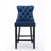 PAGED Bar Stools Set of 2 Modern Swivel Velvet Barstools with Button Tufted Back and Wooden Legs for Bar, Kitchen - 4 of 4