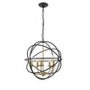 Elegant Lighting Octavia 5 light Brass and Dark Brown Pendant - 3 of 4
