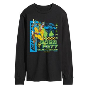 Men's - Star Wars - Dark Digital Boba Fett Long Sleeve Graphic T-Shirt - 1 of 3