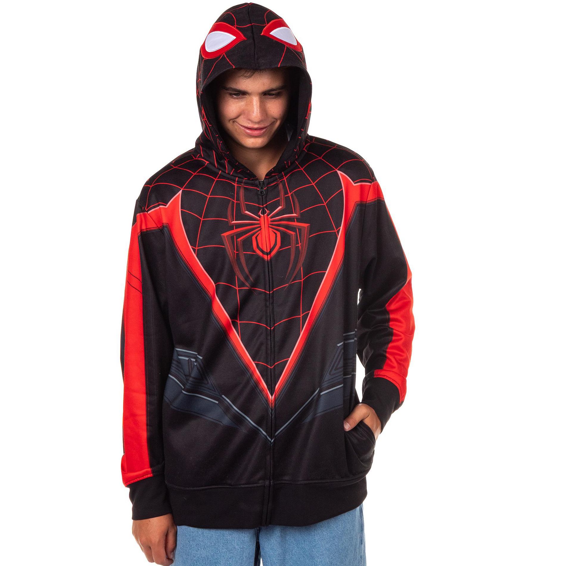 Seven Times Six Marvel Comics Spider-Man Hoodie Men's Miles Morales Costume Sweatshirt