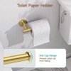 Itopfox 4 Piece Brushed Gold Bathroom Accessories Set 24 Inch Towel Bar Toilet Paper Holder Towel Ring Robe Hook Stainless Steel - 4 of 4