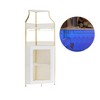Corner Wine Rack, with Detachable Wine Rack, Bar Cabinet with Glass Holder, Small Sideboard and Buffet Cabinet with Mesh Door - 4 of 4