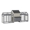 PawHut 100" Chicken Coop Wooden Chicken House Large Rabbit Hutch Poultry Cage Hen Pen Backyard with Double Run, Nesting Box - 4 of 4