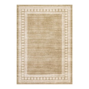 Modern Area Rug Washable Geometric Rug with Non-Slip Backing Contemporary Bordered Floor Cover Low Pile Indoor Mat for Living Room Bedroom Office - 1 of 4