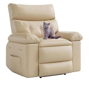 Oversized Recliner Chair, Large Manual Recliner for Adults, Faux PU Leather, Comfort Lazy Sofa, 1.5X Sponge Filling, Easy Recline Mechanism - 1 of 4