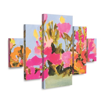 Victoria Barnes Colorful Abstract Floral Canvas Print Set