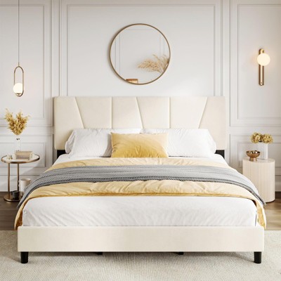 Twin/Full/Queen/King Size Bed Frame with Adjustable Headboard