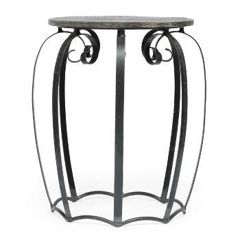 Wiers Modern Industrial Handcrafted Mango Wood Side Table Gray/Black - Christopher Knight Home