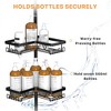 Aoibox Corner Shower Caddy Tension Pole Organizer - Adjustable Floor to Ceiling Shower Shelf with Hooks for Towels, Bath Accessories, Waterproof Black - 4 of 4