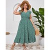 Plus Size Sleeveless Floral Hem Pocket Long Dress for Women Summer Casual Boho Maxi Dress - 2 of 4