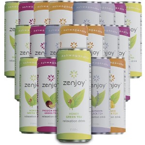 Zenjoy Variety 20 Pack - Calming Drink with Ashwagandha & Lemon Balm - Non-Alcoholic Beverage Infused with L-Theanine for Enhanced Focus - 12oz Cans - 1 of 4